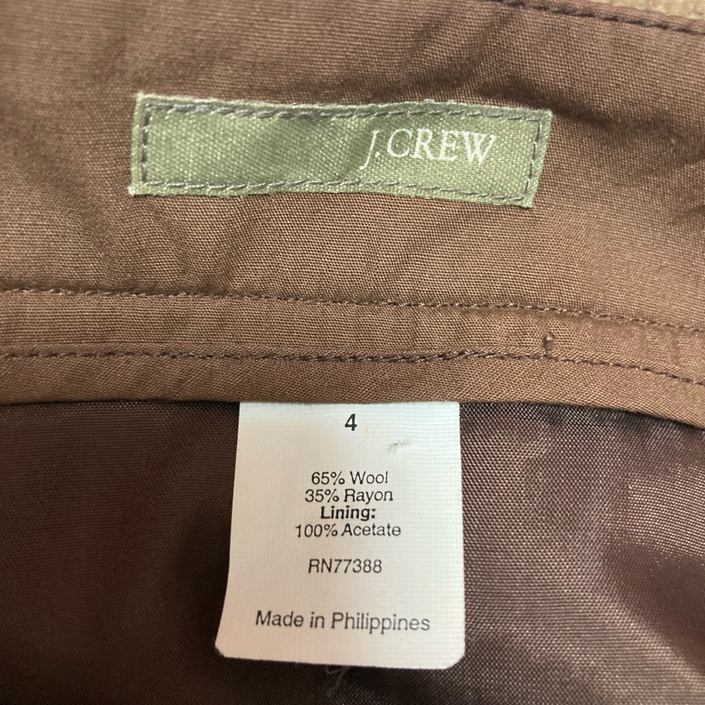 📙 J.Crew Wool Blend Brown Plaid Mini Skirt Size 4 - Picture 3 of 3